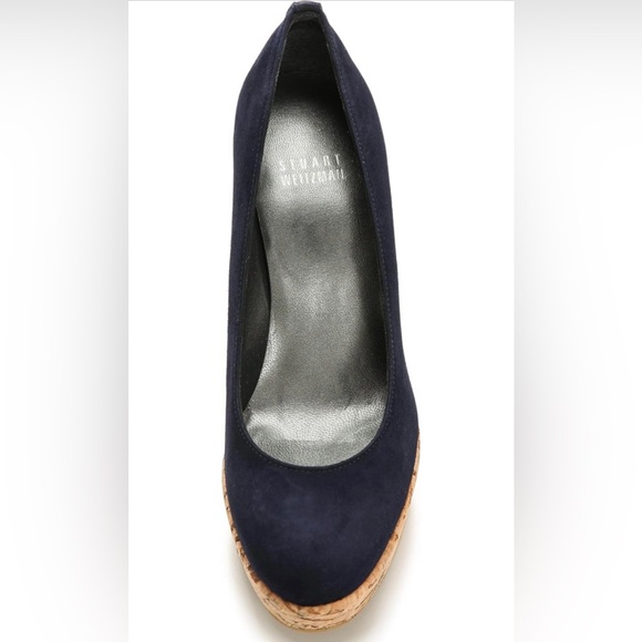 Stuart Weitzman Corkswoon Wedge Pump, Nice Blue, 10M US - Picture 13 of 13